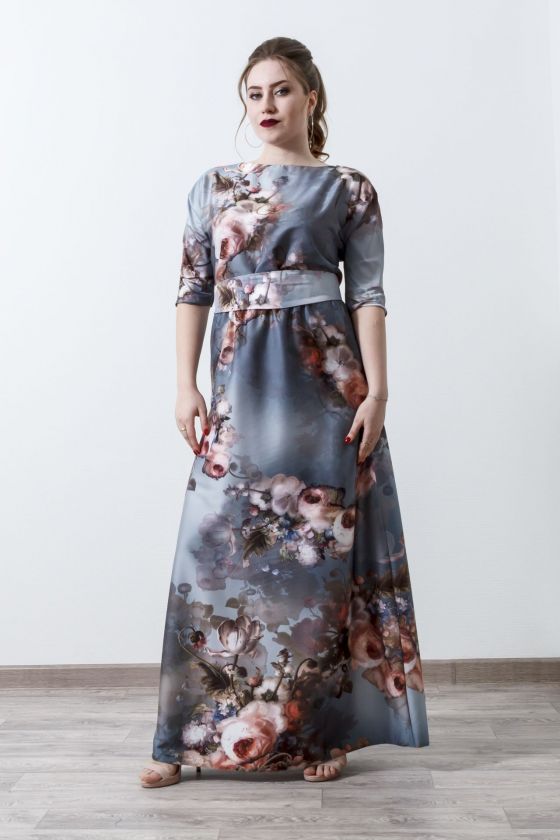 Платье Emansipe. Цвет индиго/цветы