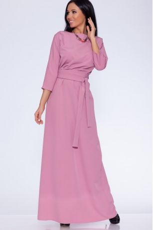 Платье 318 "Гольяно" фламинго-грязно розовый