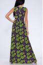 Платье 384 "Ниагара", баклажан/салатовые цветы. Вид 1.