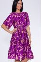 Платье 432 "Шелк цветной", лиловый/вензель. Вид 1.