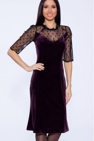 Платье женское 352 "Велюр", фиолетовое